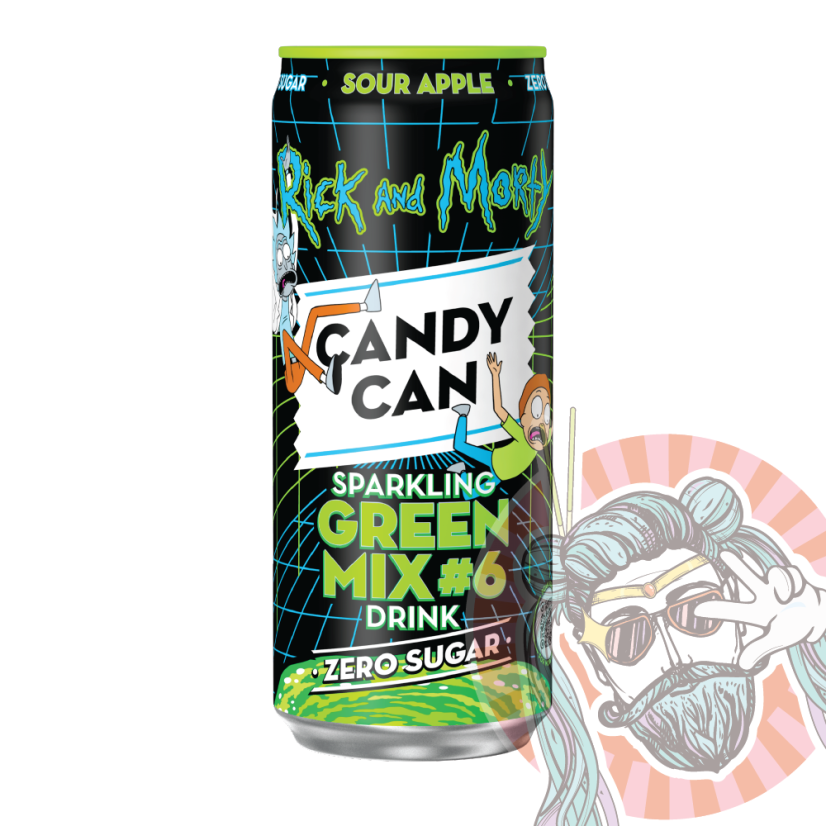 Rick and Morty Candy Can Kyslé Jablko Zero 330ml