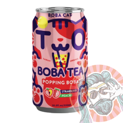 Boba Cat Bubble Tea Jahoda Broskyňa 320ml TWN