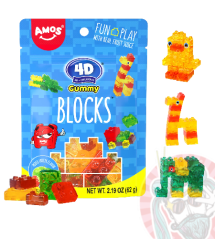 4D Gummy Blocks Cukríky v Tvare Skladačky 72g