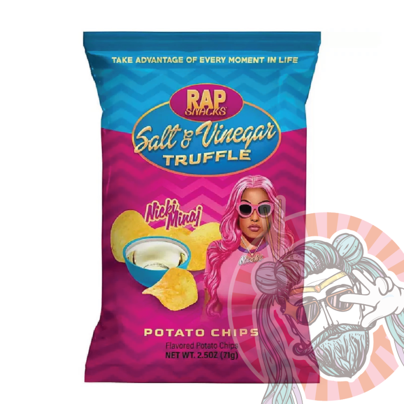 Rap Snacks Nicki Minaj Soľ a Ocot Truffle Chipsy 71g USA