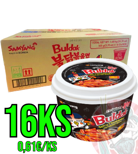 Samyang Buldak Spicy Topokki Original Karton (16x185g) 2960g  KOR