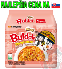 Samyang Buldak Rose Chicken Rezance (Creamy Bacon) (5x140g) 700g KOR