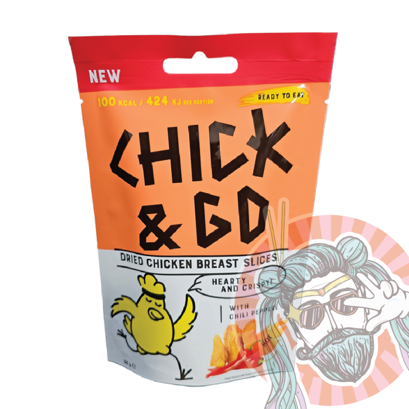 Chick & Go Sušené Kuracie Plátky Chilli 30g