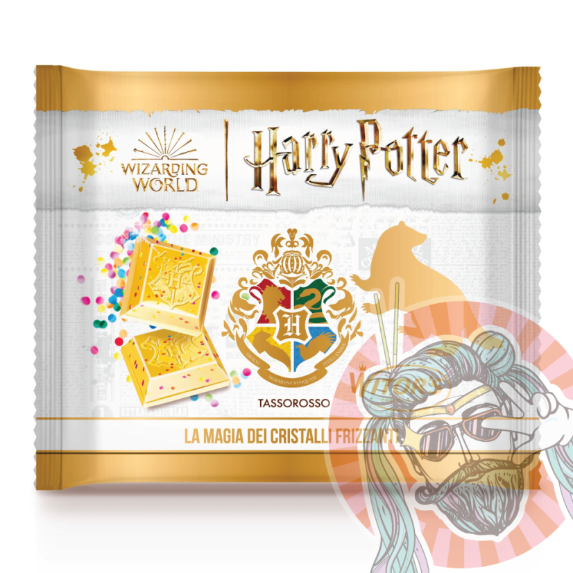 Harry Potter Biela čokoláda s kúskami praskajúcich cukríkov 50g ITA
