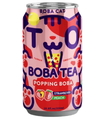 Boba Cat Bubble Tea Jahoda Broskyňa 320ml TWN