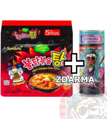 5 Pack Ramen Samyang Buldak Dusené Mäso Chicken Ramen 145g KOR