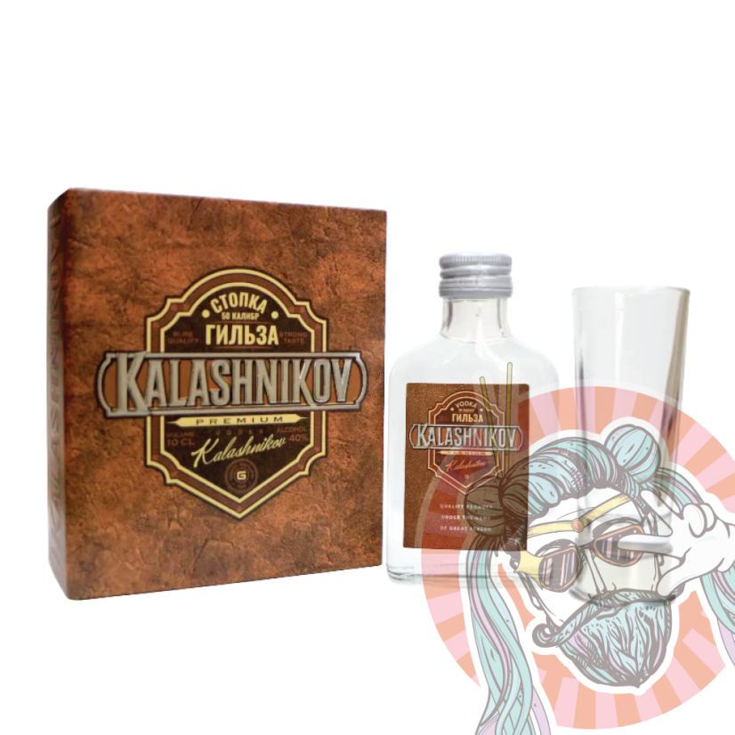 Kalashnikov Vodka Premium 0.10L, 40.0%, souvenir box + "shot bullet"glass
