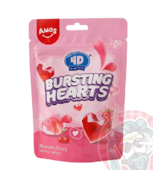 4D Juicy Bursting Hearts Jahoda a Višňa 65g